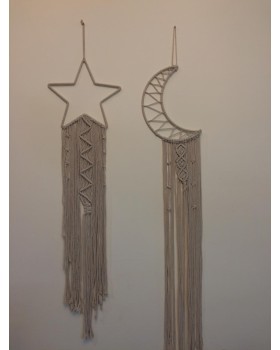 Handmade Macrame Star and Moon Combo